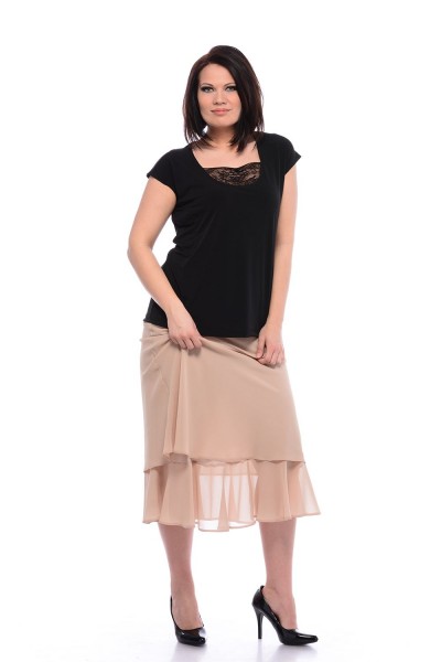 midi žoržet sukňa pre moletky 